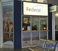 Welcome booth OR Tambo International Airport .